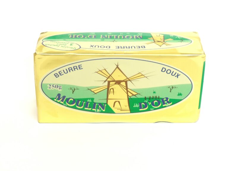 plaquette de beure / 250g butter pack unsalted moulin d'or front